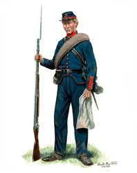 第79期ニューヨーク州軍兵士 1861年 2024年 （水彩、ガッシュ、ブリストル）