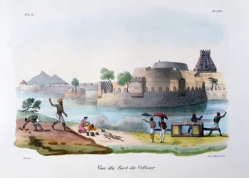 「Vellore Vellore の砦」、インド、1828 年