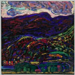ケザー湖、秋の夜、1910年頃（ボール紙に油彩）