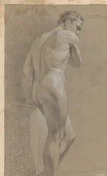 後ろから見た男性立裸体 (一等賞 1770)