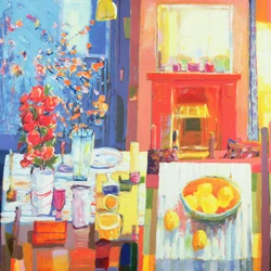 Two Tables, 2001 (アクリル、キャンバス)