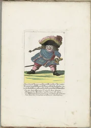 De Frances dwerg Don Luis Champ-merdant, ca. 1710年 ドン・ルイス・シャン・メルダン、リトル・マスターズの准将、フランスのグランド・ブレトゥール、ドイツの喧嘩屋に対するガスコンの頭で、彼らの大隊を打ち倒している（オブジェクトのタイトル） 復活したイル・カロット