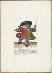 フランスのダンスマスターとしてのドワーフのジル・プラトフューズ。 1710年 マネージャー Gilles Platfues、アカデミー デ ルドーのダンスのマスター (オブジェクトのタイトル) Il Callotto resurcitato または新しく任命された Zwerchen 内閣 (シリーズ タイトル)