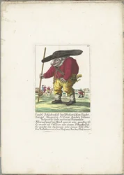 De dwerg Liendl Schnekenfist、1710年頃 Wienerisches Nacht-Kings Magazin-Visirer の Liendl Schnekenfist、Ambts は検査官および資料管理者を運転しました (オブジェクトのタイトル) Il Callotto resurcitato または Newly Furnished Small Cabinet (シリーズ タイトル)