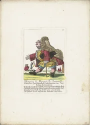 小人のムッシュー・ル・マルキ・ド・ソーテレル、カリフォルニア州。 1710年 Monsieur le Marquis de Sauterelle, Obrister Heüschrecken Commissarius, in der Liebes 宣言 (オブジェクトのタイトル) Il Callotto resurcitato または新しく任命された Zwerchen 内閣 (シリーズ タイトル)