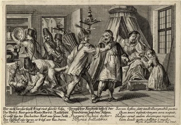 ユダヤ人を訪れたパンダーたち - Englebrecht, Martin (1684-1756) - 1756年頃 - 銅版画 - 21,3x30,9 - 個人蔵