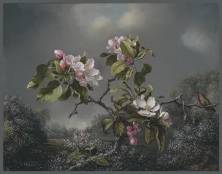 Apple Blossoms and Hummingbird、1871