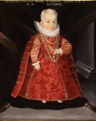 1596年、ポーランドのジギスムント3世の息子であるWladyslaw Vasa 1595-1648の肖像、1596年