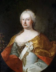 オーストリアの皇后マリア・テレジアの肖像 (オーストリアの皇后マリア・テレジアの肖像) - Martin van Meytens (1695-1770) による絵画、キャンバスに油彩、1750 年頃、オランダの芸術