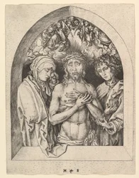 聖母と聖ヨハネとの悲しみの男としてのキリスト、ca。 1435-1491。