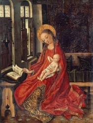 部屋に子供を持つマドンナ、Martin Schongauer（1430-1491年頃）作