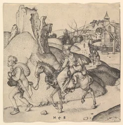 市場に行く農民家族、ca。 1435-1491。