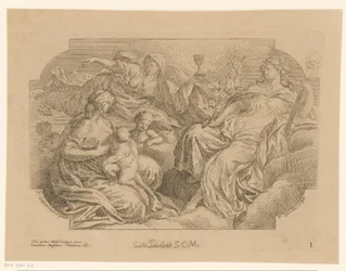 三神徳の女性化身 Sacrestia di Solimena の天井画 (シリーズ タイトル)