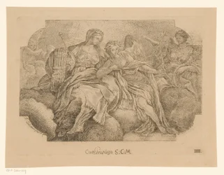 平和、正義、豊かさを象徴する女性 Sacrestia di Solimena の天井画 (シリーズ タイトル)