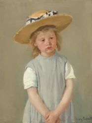 麦わら帽子をかぶった子供、1886年頃