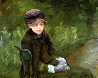 公園の若い女性、c1880
