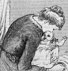 子供を抱きしめる母親