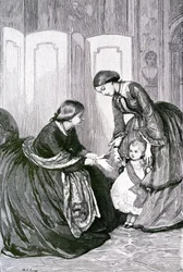 女王と彼女の小さな孫のプロイセンのウィルヘルム王子、c。 1880