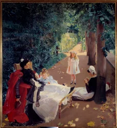 Mary Mac Monnies (1858-1946) 19世紀の公園での昼寝。 ルーアン、美術館。