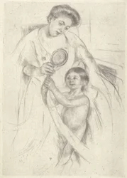 Olhando para um espelho de mão #3 (tinta)