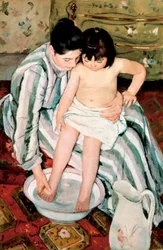 子供のお風呂メアリー・スティーブンソン・カサット（1845-1926）の絵画