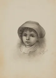 無題 帽子をかぶった子供の頭 1878年