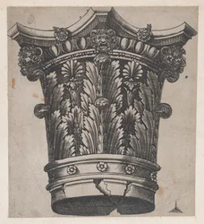 Speculum Romanae Magnificentiae:頭部と仮面が描かれた首都、1537年頃、1537年頃