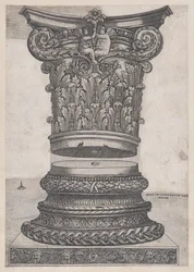 Speculum Romanae Magnificentiae:装飾が施された柱頭と台座 1537年頃