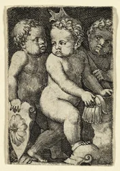鎧を着た 3 つの Putti