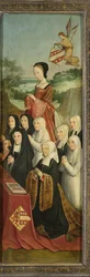 9人の女性の肖像が描かれたメモリアル・パネル
