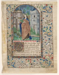 時間の本からの葉: St. Barbara 2 of 2 Excised Leaves, c. 1465年。