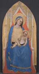 即位したマドンナとチャイルド、c。 1350年。