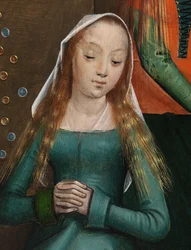 Detalhe da Caridade de São Nicolau, do Retábulo de São Nicolau, c.1486-93 (óleo sobre painel)