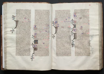 ゴータ・ミサ典書: Fol. 32v、テキスト、c。 1375年。