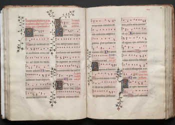 ゴータ・ミサ典書: Fol. 57v、テキスト、c。 1375年。