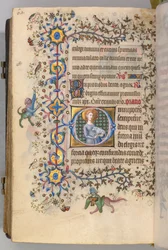 1361年から1425年までのナバラ王シャルル・ザ・ノーブルの時間、fol。 299v、聖アグネス、c。 1405年。