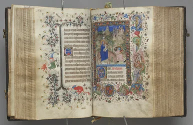 チャールズザノーブル、ナヴァール王1361-1425の時間：fol。 87v、テキスト、c。 1405年。