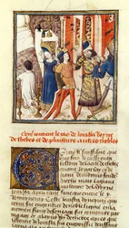 Ms 622 fol.12 「テーベの女王ヨカスタ」（「デ・ホメス・イラストル」より）