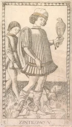 TarocchiシリーズEの紳士：人の状態、＃5、c。 1465。