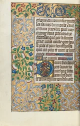 ルーアンの時間使用法：fol。 151v、精巧な葉のボーダー、c。 1470。