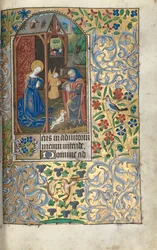 ルーアンの時間使用法：fol。 56r、羊飼いとキリスト降誕、c。 1470。
