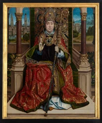 聖ニコラスの祭壇画の中央パネル、c.1486-93（パネルに油彩）