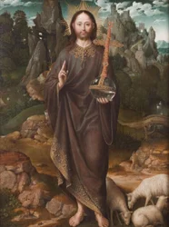 オランダ語：Christus als Salvator Mundi 風景の中の救世主ムンディ