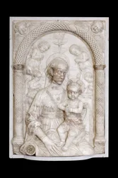 幼子と天使の聖母 1460年頃（大理石）