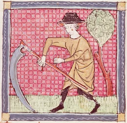 Fol.58v 6月：干し草