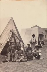 [バージニア州ハーパーズフェリーの第22ニューヨーク州民兵の兵士たちとのキャンプ風景】1862年。