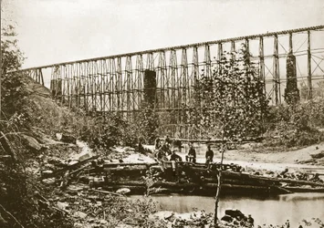 落下水橋、ナッシュビルおよびチャタヌーガ鉄道、1861-65