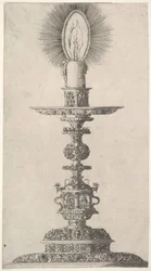 灯りをともした燭台 「Insigne Ac Plane Novum Opus Cratero graphicum, Ein n..., 1551」より。