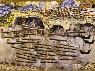 フランスのトゥーロン港で越冬するバルバロッサの艦隊、1543年、16世紀半ば