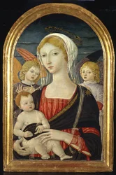 子供と天使のマドンナ、1470年頃
